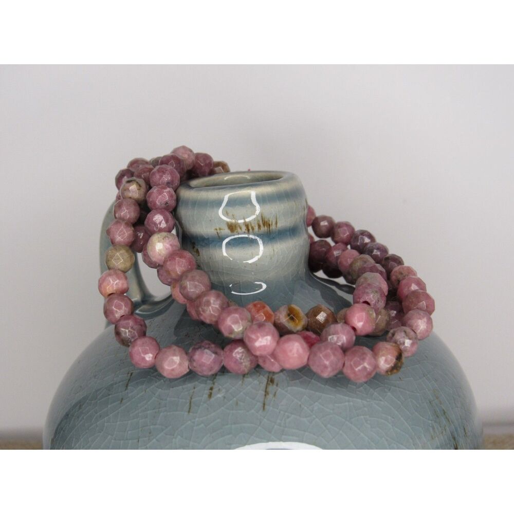 Faceted Rhodonite Bracelet 4mm